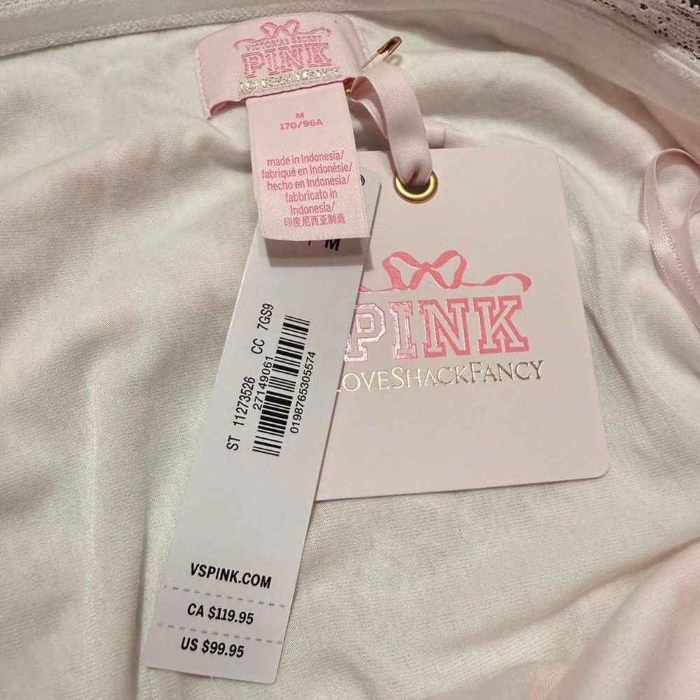 Victoria's Secret PINK x LoveShackFancy white/pink floral lace mini dress - Picture 4 of 4